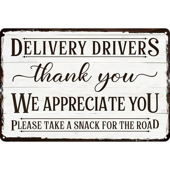 Delivery Driver Thank You Funny Vintage Metal Tin Sign for Home Front Door Shop Office Farm Wall Decor 8×12 inch