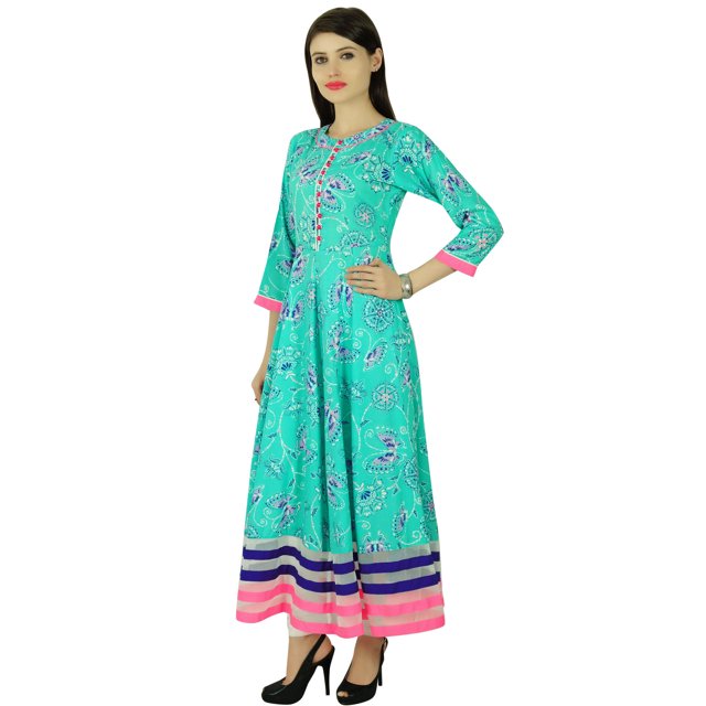 Phagun Kurti Décontractée pour Femmes en Rayonne à Fleurs Bollywood Ethnique de Designer Robe Tunique