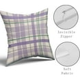 thumbnail image 4 of Purple Green Throw Pillow Covers 20x20 Light Purple Grey Buffalo Plaid Holiday Decorative Throw Pillows Summer Decorations Pillowcase Cotton Square Cushion Cover Decor for Home Couch Bed Soft Set of 2, 4 of 6