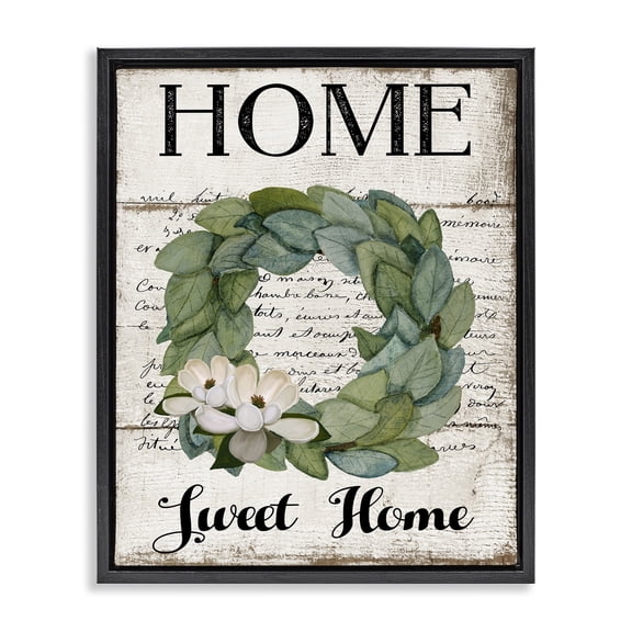 Stupell Industries French Country Rustic Welcoming Phrase Black Floating Frame Canvas Art, 17 x 21, by Creatif Belle