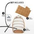 thumbnail image 6 of SereneLife Foldable Egg Chair with Stand – Hanging Rattan Wicker Swing for Indoor Outdoor Use – 350 lbs Capacity, Breathable Cushion & Headrest – Patio, Balcony, Porch, Bedroom Lounge Furniture, 6 of 8