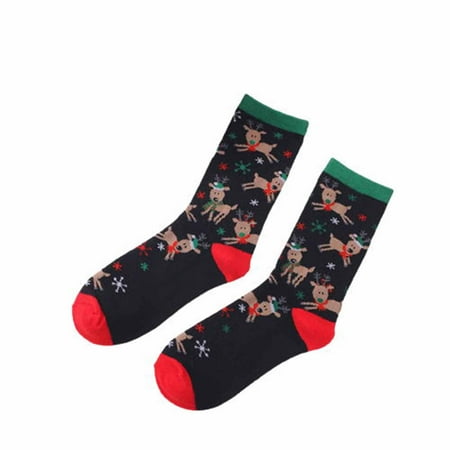 

CLZOUD Low Cut Running Socks Black Knitting Socks Snowman Cotton Socks Middle Tube Socks Couple Socks for Autumn and Winter ChristmasSeason