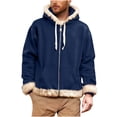 thumbnail image 1 of Rain Jacket for Men, Warm Composite Flannel Coat with Christmas Colorblock, 1 of 7