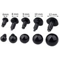 thumbnail image 2 of Ojos de seguridad de plástico, tornillo de 100 piezas con arandela para hacer juguetes de muñecas manualidades de bricolaje, negro Afortunado Sencillez, 2 of 5