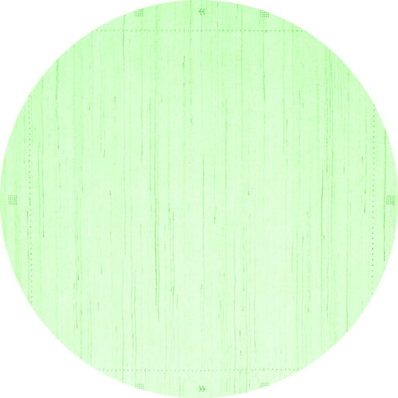 Ahgly Company Indoor Round Solid Green Modern Area Rugs, 4' Round
