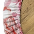 thumbnail image 5 of Ambesonne Roses and Flamingos Fitted Round Tablecloth, Pink Blooms, 45"- 56" Diameter, Pink Salmon, 5 of 5