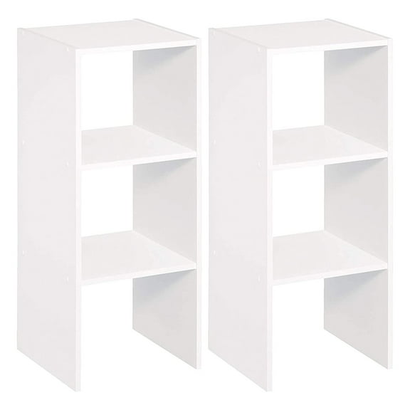 ClosetMaid Decorative Home Stackable 2-Cube Organizer Storage, White (3 Pk)