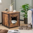 thumbnail image 4 of Gymax Cat Litter Box Enclosure w/ Metal Frame & Adjustable Feet Brown, 4 of 10