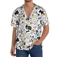 thumbnail image 3 of Xecao offers the Puppy for Men's Casual Short-sleeved Shirt, a button-up collared shirt with a pocket, perfect for beach vacations and yacht travel in the Large size., 3 of 7