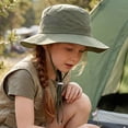 thumbnail image 7 of Tigivemen Outdoor Sun Hat for Toddler with Mesh Breathable Beach Bucket Hats Baby Kids Summer Fishing Caps Ag Size 6-10 Years, 7 of 7