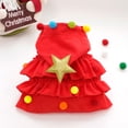 thumbnail image 4 of Dog Cat Christmas Tree Cloak Cape Pet Christmas Clothing Pet Winter Cloak Shawl with Colorful Plush Ball, 4 of 6