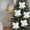 thumbnail image 4 of XYAIYT 2 Pack Christmas Decorations Christmas Tree Ornaments Pearl Bow Hanging Ornament Sequin Bow with Clip Back Soft Reusable Epe Lightweight for Tree Wreath Garland Gift 5.9in White, 4 of 5