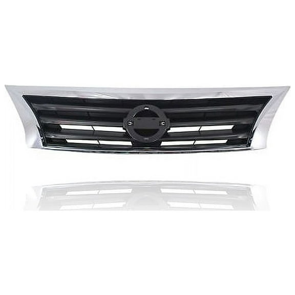Grille - Compatible/Replacement for '13-15 Nissan Altima Sedan - Chrome Frame, Dark Gray Insert, With Emblem Provision - 623103TA0A CAPA