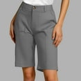 thumbnail image 2 of Mohiass Bermuda Shorts for Women Summer Fashion High Waisted Chino Shorts Straight Leg Casual Vacation Shorts Gray XL, 2 of 6