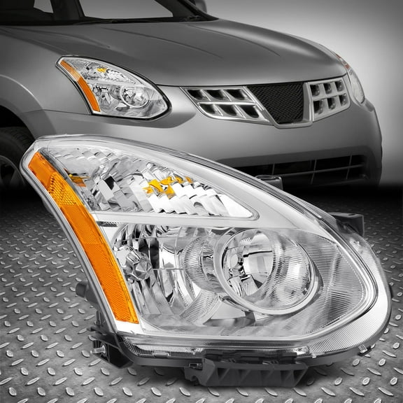 Nuvision for 2009-2010 Nissan Rogue Chrome Housing Amber Corner Headlight Passenger Right