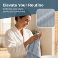 thumbnail image 4 of REGALWOVEN Cotton Hand Towels, Striped Pattern Decorative Comfort Towel for Bathroom, Travel, Camp Grey 2-Piece, 4 of 7