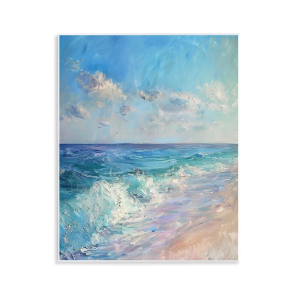 Stupell Industries Soft Ocean Beach Nautical & Beach Painting Unframed Art Print Wall Art, 11 x 14