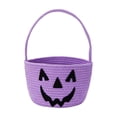 thumbnail image 5 of Halloween Pumpkin Tote Bag Candy Basket Gift Sack - Ghost Face Polyester Storage Container for Treats Toys and Decor - Handwoven Novelty Basket for Trick or Treat, Party Favor Holder, Home Organizer, 5 of 7
