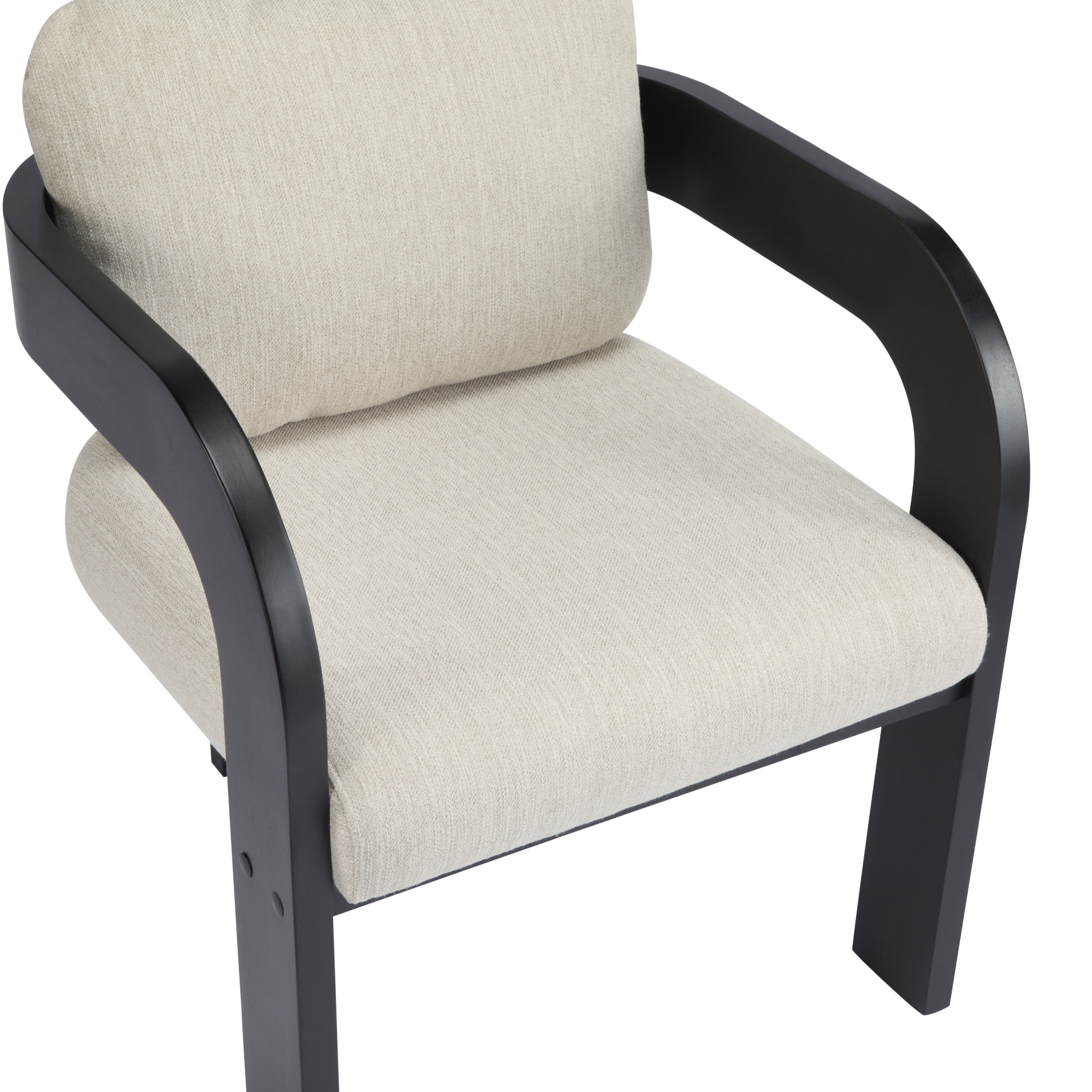 Christopher Knight Home Upholstered Dining Chairs with Curved Backrest, Beige + Black, Set of 2