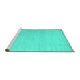 thumbnail image 2 of Ahgly Company Machine Washable Indoor Rectangle Solid Turquoise Blue Modern Area Rugs, 2' x 4', 2 of 4
