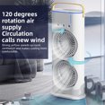 thumbnail image 3 of Ventilateur Tour à Double Tête Blanc avec Télécommande - Réglable à 180° et Rotatif à 90°, 3 Vitesses, Lumière d'Ambiance Colorée, Réservoir de 280ml, Ventilateur Portable de Refroidissement Alimenté par USB de 10W pour Maison/bureau/extérieur, 3 of 7