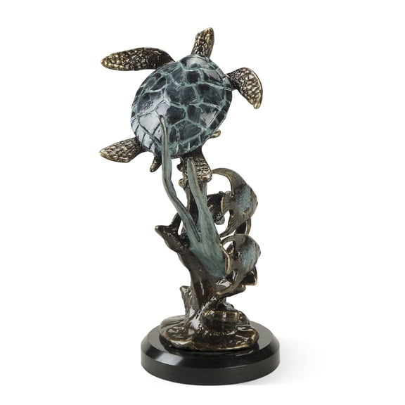 SPI Cast Aluminum Single Sea Turtle 9" x 5" x 4.5" 1.60 lbs. Aluminum Marble