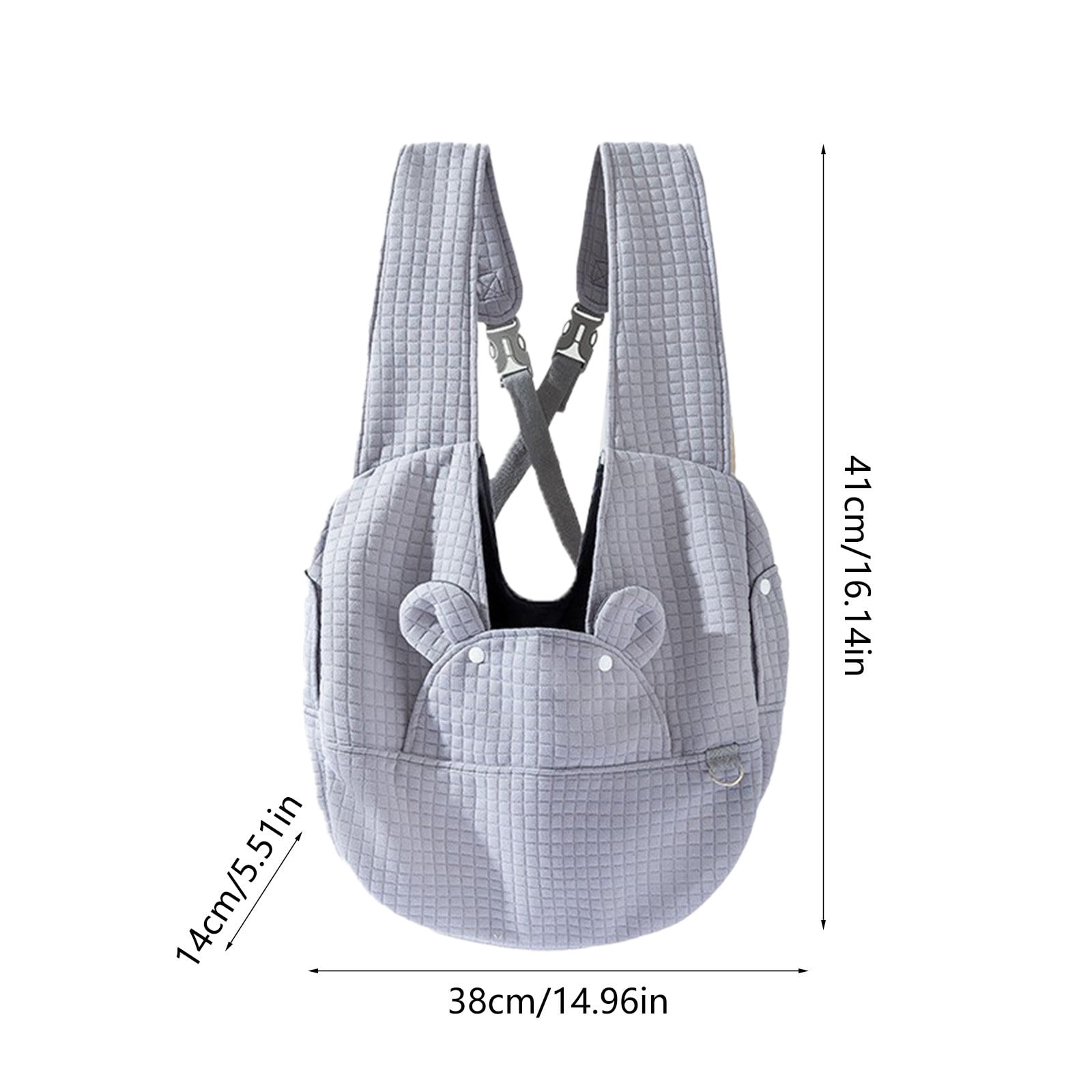 Sruoe Cat Backpack Carrier, Striped Quilted Dog Backpack Carrier, Comfortable Front-Style Dog Carrier Backpack, Pet Backpack, Dog Cat Travel Bag Ergonomic Hands-Free Sling for Outdoor Use, Gray