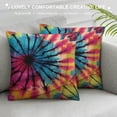 thumbnail image 3 of PIKWEEK Satin Pillowcase for Hair and Skin Pillowcase Standard Size Abstract Retro Tie Dye Circle Pattern Pillow Cases Cooling Satin Pillow Covers with Zipper Closure, 3 of 5