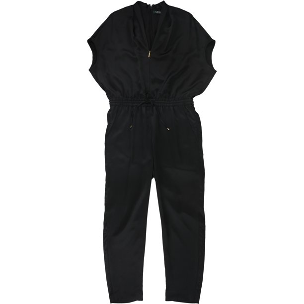Mono Ralph Lauren para mujer con lazo en la parte delantera, negro, 8 Ralph Lauren Monos