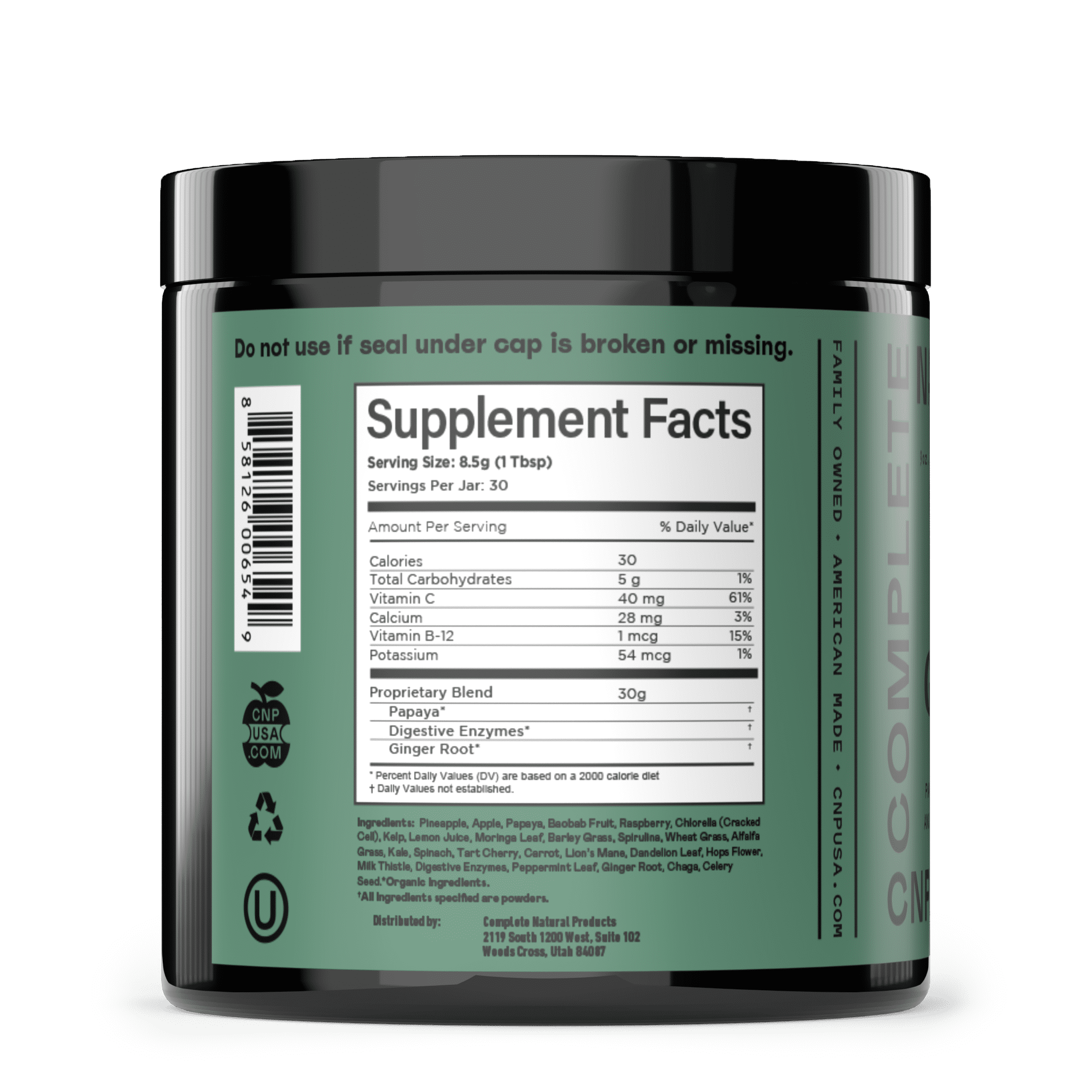 Gut Greens - Amazing Raw Digestive Enzyme Supplements Grass Mix, 9oz, 60 Servings