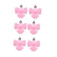 thumbnail image 2 of 6Pcs Velvet Christmas Balls, Flocked Bow Shaped Baubles for Christmas Tree, Shatterproof Flocked Ornaments Balls for Family Holiday Wedding Party Xmas Hanging Decoration(Pink), 2 of 7
