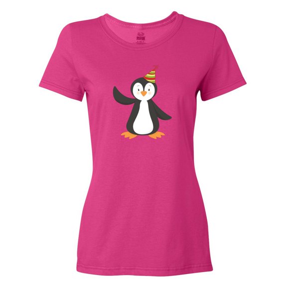Inktastic Cute Penguin, Baby Penguin, Penguin with Party Hat Women's T-Shirt