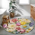 thumbnail image 3 of Round Rugs 3Ft, Spring Floral Round Area Rug Washable Indoor Throw Carpet, Farmhouse Elegant Flowers Vintage Art Small Non Slip Circle Rug for Bedroom Living Room Home Decor Aesthetic, 3 of 8