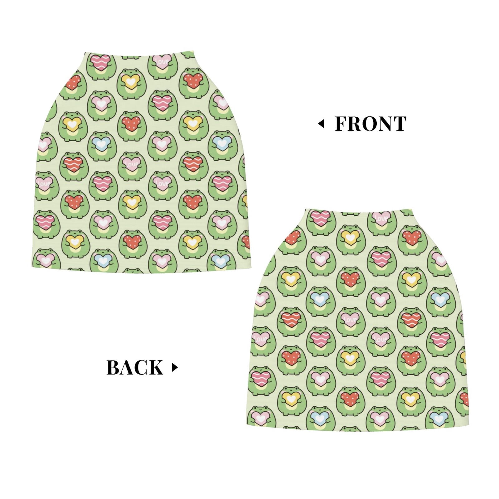 Fotbe Cute Chubby Frog Pattern Car Seat Covers for Babies, Nursing Breastfeeding Cover Infant Carseat Canopy, Soft Stretchy Carrier Cover