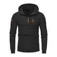 thumbnail image 4 of Momasggi Half Zip Hoodies with Zip Pockets for Men Tactical Hooded Sweatshirt Loose Casual Long Sleeve Hoodie Outdoor Workout Gym Pullover Tops Black 2XL, 4 of 5