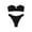 Black, variant on VBTAPA Women's Strapless Bandeau Bikini Set 2 Piece Swimsuits Thong Bottom Bathing Suit Hawaiian Vacation Beach Swimwear Sales of Today White L