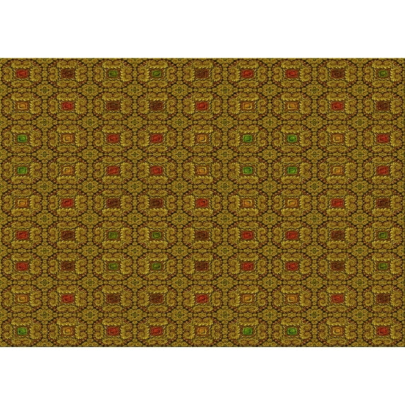 Ahgly Company Machine Washable Indoor Rectangle Transitional Red Brown Area Rugs, 5' x 8'