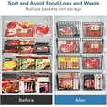 thumbnail image 5 of Upright Freezer Organizer Bins - 4 Pack Freezer Baskets for 16/17 / 21 Cu.Ft Stand up Freezer, Easily Get Food, Stop Food Fall out from Freezer Allow Air Circulation, 2 Large 2 Medium, Black, 5 of 8