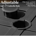 thumbnail image 5 of MF Studio Square Outdoor Patio Dining Table, Metal Patio Table with Umbrella Hole for 8, Black, 5 of 7