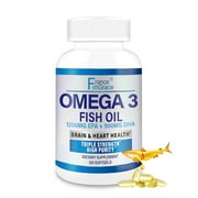 Omega 3 Fish Oil  120 Count Soft Gels  4080mg High Potency EPA 1200mg DHA 900mg, Heart & Brain Health - Non-GMO - Dietary Supplement