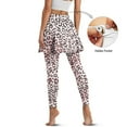 thumbnail image 3 of SCRAWLGOD Leopard Print Black Pink Comfortable Women's Tennis Yoga Leggings with Skirt Non See-Through Chic Sporty Clothing Stretchy Gym Pickleball Skorts Leggings, XS, 3 of 7