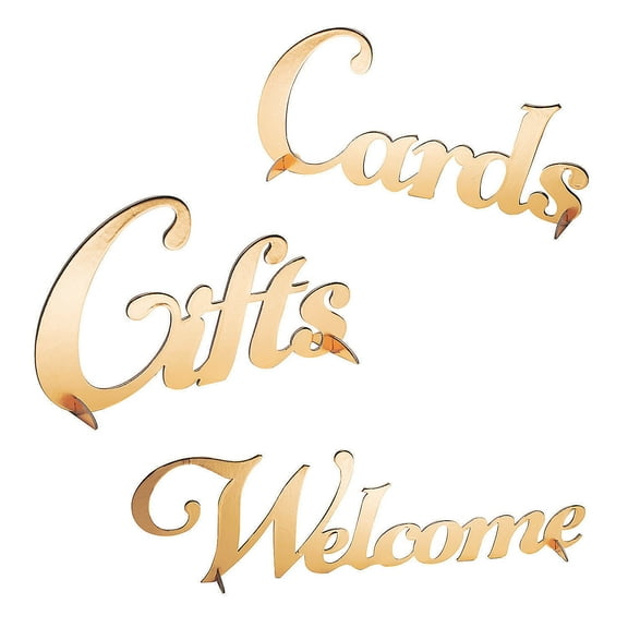 Gold Foil Wedding Tabletop Sign Set (3Pc - Party Decor - 3 Pieces