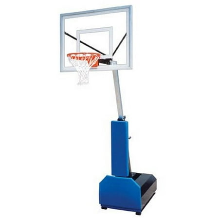 Navy Blue Team Ball - First Team Fury II Steel-Acrylic Portable Basketball System44; Navy Blue