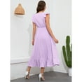 thumbnail image 4 of Yesfashion Maternity Dress Summer Ruffle Cap Sleeveless V Neck Maxi Dresses Maternity Wear, 4 of 5