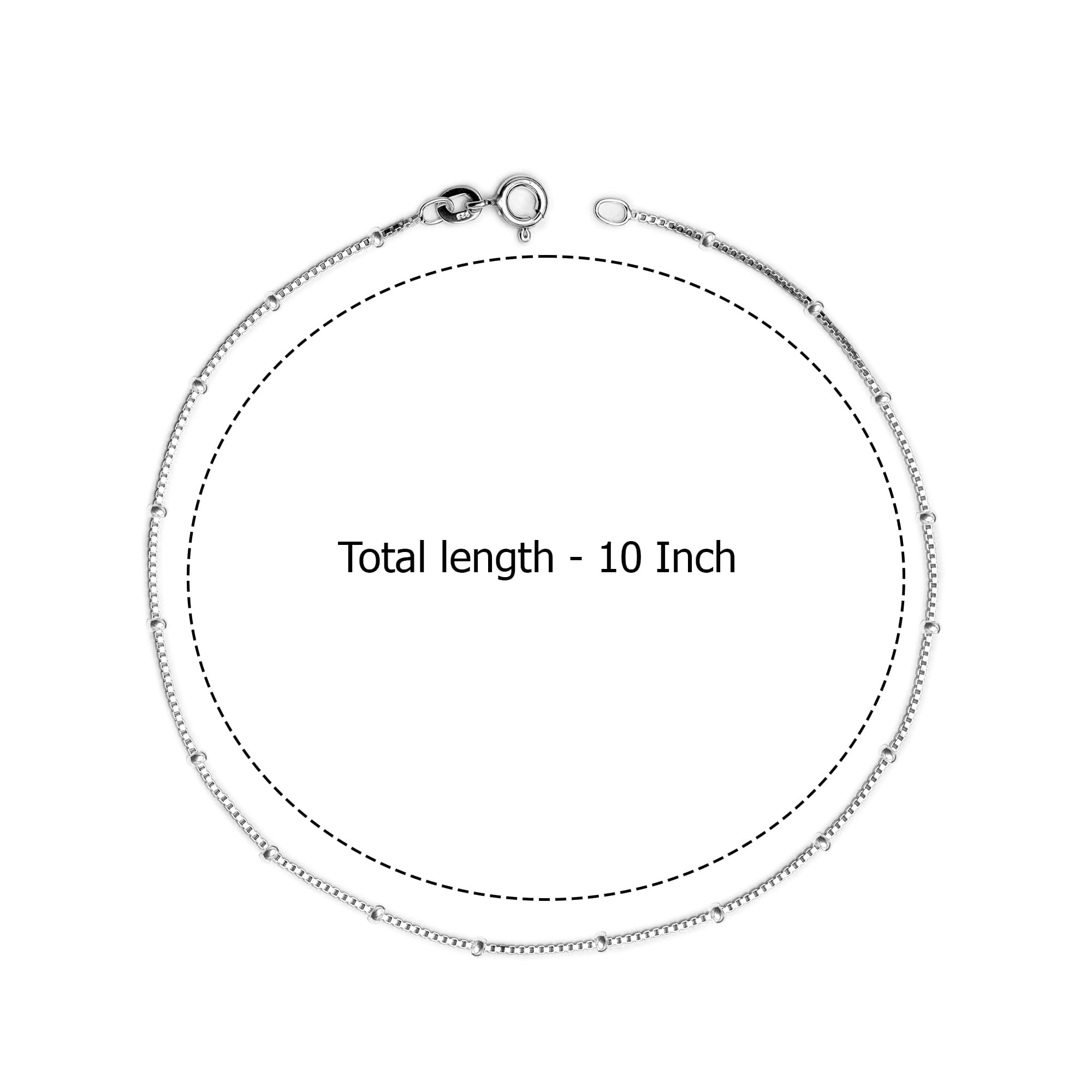 LeCalla 925 Sterling Silver Anklets for Women Venetian Chain Anklets Summer Beach Jewelry (10 Inch)