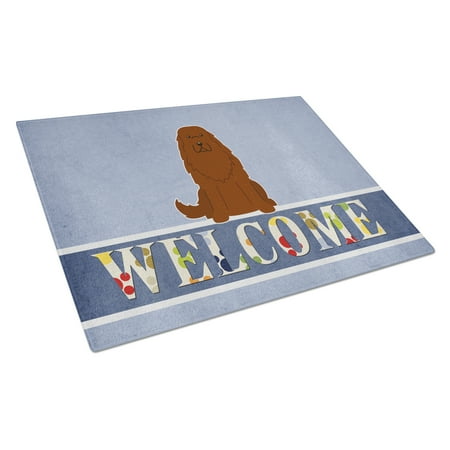 

Caroline s Treasures Caucasian Shepherd Dog Welcome Glass Cutting Board Large