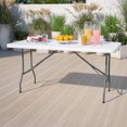 thumbnail image 4 of 30''W x 60''L Granite White Plastic Folding Table, 4 of 7