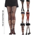 thumbnail image 3 of Collants Noirs pour Femmes d'Halloween en Soie Noire Résille Bas Aguichant, 3 of 3