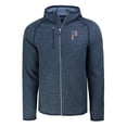 thumbnail image 2 of Men's Cutter & Buck  Heather Navy Pittsburgh Pirates Stars & Stripes Mainsail Sweater-Knit Full-Zip Hoodie, 2 of 3