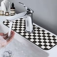 thumbnail image 7 of Sikiie Black and White Checkerboard Splash Guard for Sink Faucet-1 PC Super Absorbent Fast Drying Mat Sink Gadgets-Splash Guard for Kitchen, Sink Mat, 7 of 7